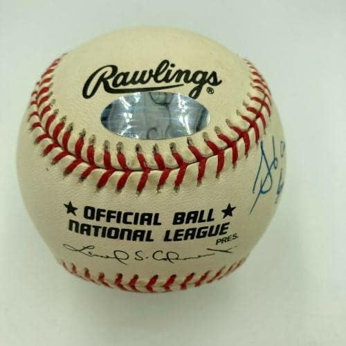 Gyönyörű Willie Mays & Hank Aaron Teljes Baseball Aláírt Baseball PSA DNS-COA - Dedikált Baseball
