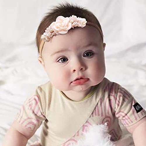 MUGANYI Kislány Rugalmas-Nylon-Virág-Fejpánt, Puha Virágos Hairband Kisgyermek Újszülött Csecsemő Haj Tartozékok 3PCS