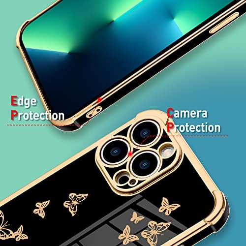 tharlet iPhone 13 Pro Max Esetben Aranyos Pillangó Minta, Galvanizáló Telefon Esetében Védő tok Kamera Védő iPhone 13 Pro