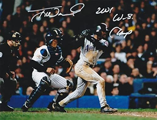 TONY WOMACK ARIZONA DIAMONBACKS 2001 WS PÁRIZS AKCIÓ ALÁÍRT 8x10 - Dedikált MLB Fotók