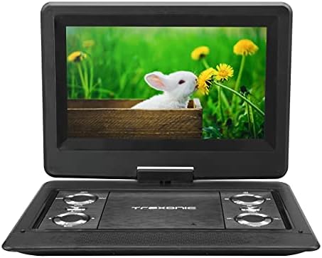 Trexonic a 12,5 Colos Hordozható TV+DVD Lejátszó, Színes TFT-LED kijelző, valamint USB/HD/AV Bemenet,Fekete