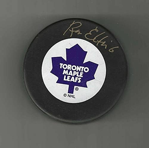 Ron Ellis Aláírt Toronto Maple Leafs Árok Puck - Dedikált NHL Korong
