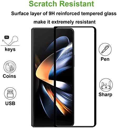 3 Csomag Edge-to-Edge Edzett Üveg kijelző Védő fólia Kompatibilis a Samsung Galaxy Z Fold 4 5G 6.2-es , Fekete Selyem Teljes