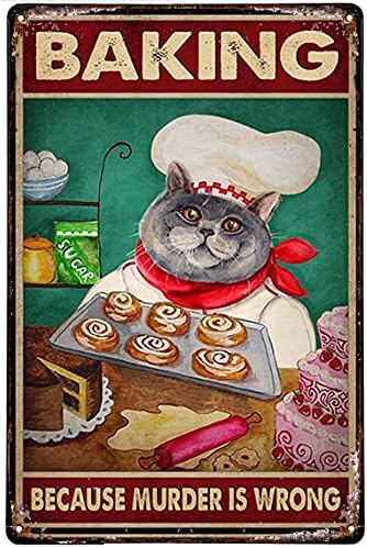 LUNNUN Torta Sütés Macskák Adóazonosító Jele, Vintage Stílusú Adóazonosító Jel Fém Tábla Fém-Dekor, Fali Tábla Fali Poszter
