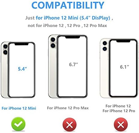 Onetop Kompatibilis az iPhone 12 Mini Flip tok Pénztárca Kártya Birtokosa, Prémium PU Bőr Rejtett Mágneses Bezárása Kitámasztó