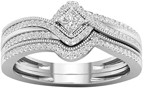 2023 Új Gyűrű Gyűrű Cirkon Ajándékot Barátnője, Női Ékszer Intarziás Mikro Gyűrűk, Gally Gyűrű (Ezüst, 6)