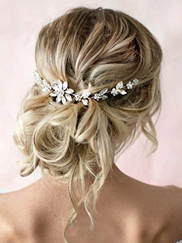 Latious Menyasszony Haját Szőlő Ezüst Kristály Headpieces Strassz Menyasszonyi Haj Darab Virág Haj Kiegészítők Nők, Lányok