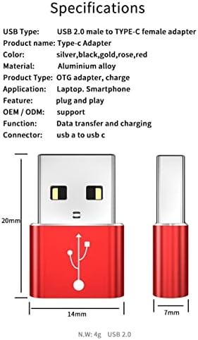 BoxWave Adapter Kompatibilis Mobiscribe Eredetű E-Ink Notebook (6.8 a) - USB-C PortChanger (5 Csomag), USB C-Típusú OTG USB-át