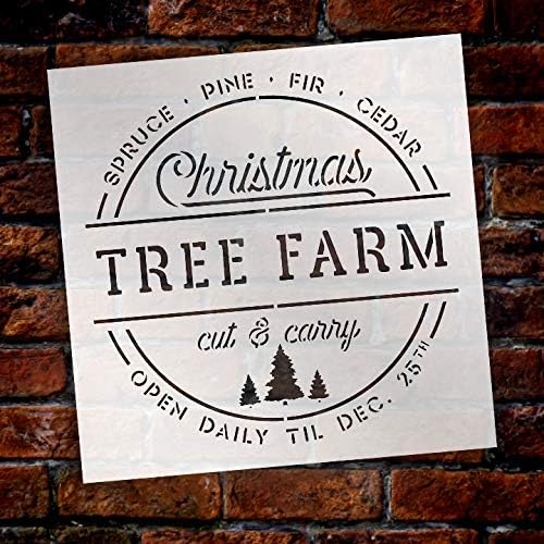 Christmas Tree Farm - Cut & Carry Stencil által StudioR12 | Újrafelhasználható Mylar Sablon | Használja Festeni a Fa Jelek