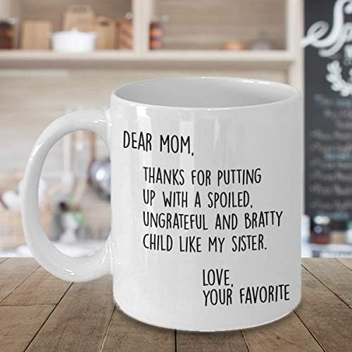 Vicces Anya Ajándékok - Anya: Köszönöm, hogy egy Elkényeztetett Gyerek, Mint A Húgom - anyák Napi Ajándék Anyunak Kávé -
