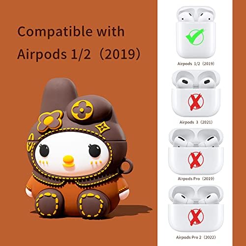 HooYiiok védőburkolat Kompatibilis Airpods 2. Generációs Esetben Puha Szilikon tok Airpod 2 Generációs, Vicces Cool 3D Általános
