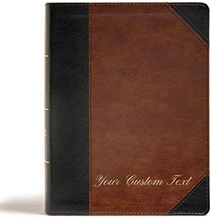 Személyre szabott Biblia Egyedi Szöveggel CSB Tony Evans Tanulmány Biblia Indexelt LeatherTouch Fekete/Barna Keresztény Standard