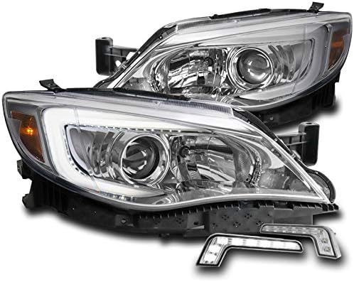 ZMAUTOPARTS LED Cső Vetítő Fényszórók Lámpák Chrome w/6.25 Fehér DRL Kompatibilis 2008-2014 Subaru Impreza WRX
