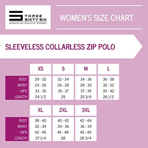 Három Hatvan Hat Női Ujjatlan Collarless Golf Polo Shirt a Cipzár - Gyors Száraz Tartály Tetejét a Nők