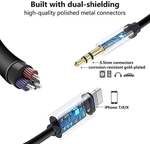 Aux Kábel iPhone, Villám 3,5 mm-es Audio Kábel 3.3 FT [Apple Mpi Hitelesített] iPhone Aux Kábel az Autó Sztereó/Fejhallgató