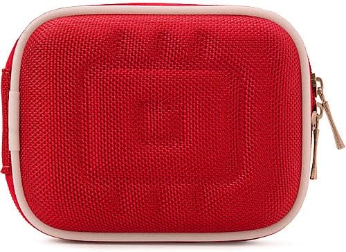Piros Nylon Tartós Slim Cover Kocka hordtáska Hálós Zseb a Samsung Kompakt vegye fel a Digitális Fényképezőgépek