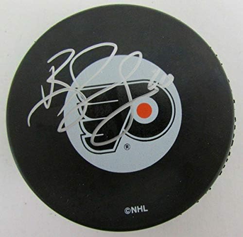 R. J. Umberger Philadelphia Flyers Dedikált/Aláírt Szórólapok Logó Korong 140397 - Dedikált NHL Korong