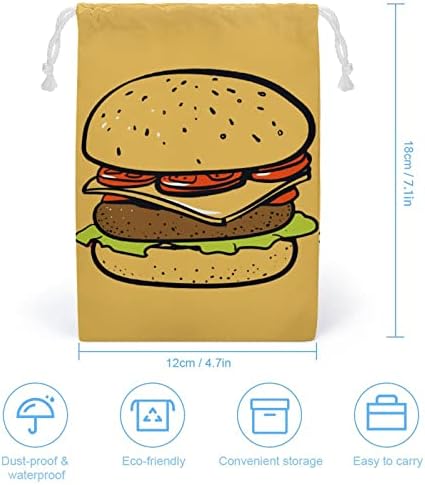 Gyorséttermi Hamburgert Nyomtatott Aranyos Húzózsinórral Táska Tároló Utazási Smink Tasak Kozmetikai Táskák