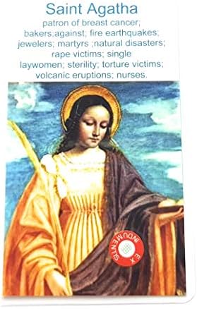 Ereklye Kártya 3. Osztály a Szent Ágota Szicília Védőszentje mellrákos Betegek Tudatosság Szalag Ellen, tűz, Földrengés Águeda