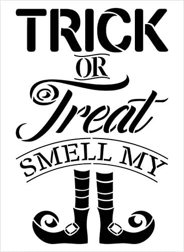 Csokit vagy Csalunk Illata A Lábam Stencil által StudioR12 | DIY Mókás Halloween Boszorkány lakberendezés | Craft & Festék