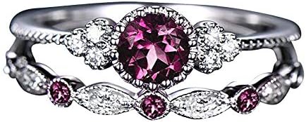 2023 Új Női Divat Gyémánt Gyűrű Pár Ékszert 1 Pár Gyűrű Szett Méret 8 Rose Hüvelykujj Gyűrű (Lila, Egy Méret)