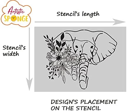 Elefánt Arcát Virágok A5 A4 A3 & Nagy Méretű Újrafelhasználható Mylar Dekorációval sok Szerencsét, Jólétet, Bölcsesség, Erő