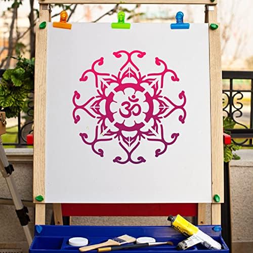 GORGECRAFT Csakra Stencil Mandala Virág Sablonok 10X10 Újrahasználható Jóga Om Szimbólumok Újrahasználható Műanyag Harmadik
