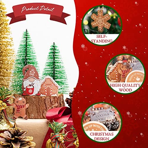 Karácsonyi Többszintű Tálca Decor - Parasztház Karácsonyi Dekorációk, Karácsonyi Fa Jelek, & Faház & Gingerbread Man & Gnome,