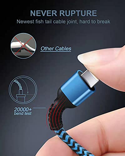 [3ft/4-Pack]iPhone Töltő, Nylon Fonott USB-EGY Villám Kábel, Apple Gyors Töltés Zsinórok Kompatibilis az iPhone 14/14 Pro