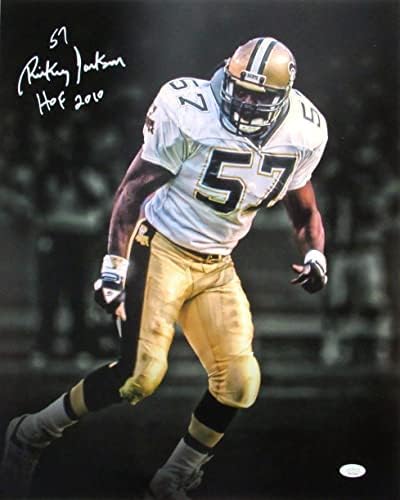 Rickey Jackson HOF Dedikált 16x20 Fotó New Orleans Saints SZÖVETSÉG - Dedikált NFL-Fotók