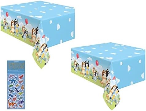 Egyedi Bluey Születésnapi Party Kellékek Csomag A Csomag Tartalmazza A Műanyag Asztal Takaró - 2 Pack